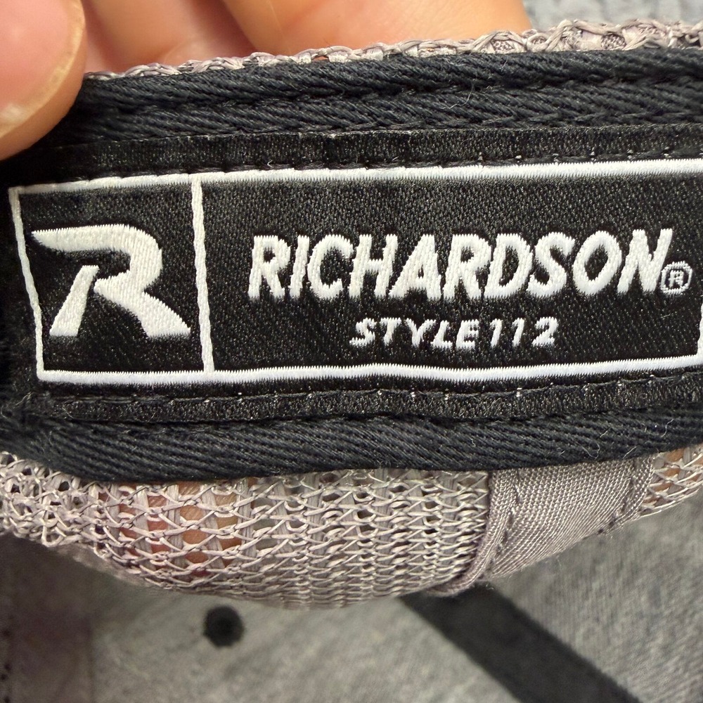 Richardson Hat Girl Dad Trucker Men OSFA Black Grey Leather Patch 112 - Picture 5 of 6